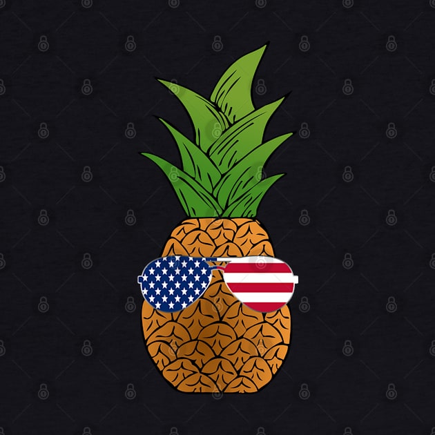 Funny Pineapple Sunglasses 4th of July by Lulaggio